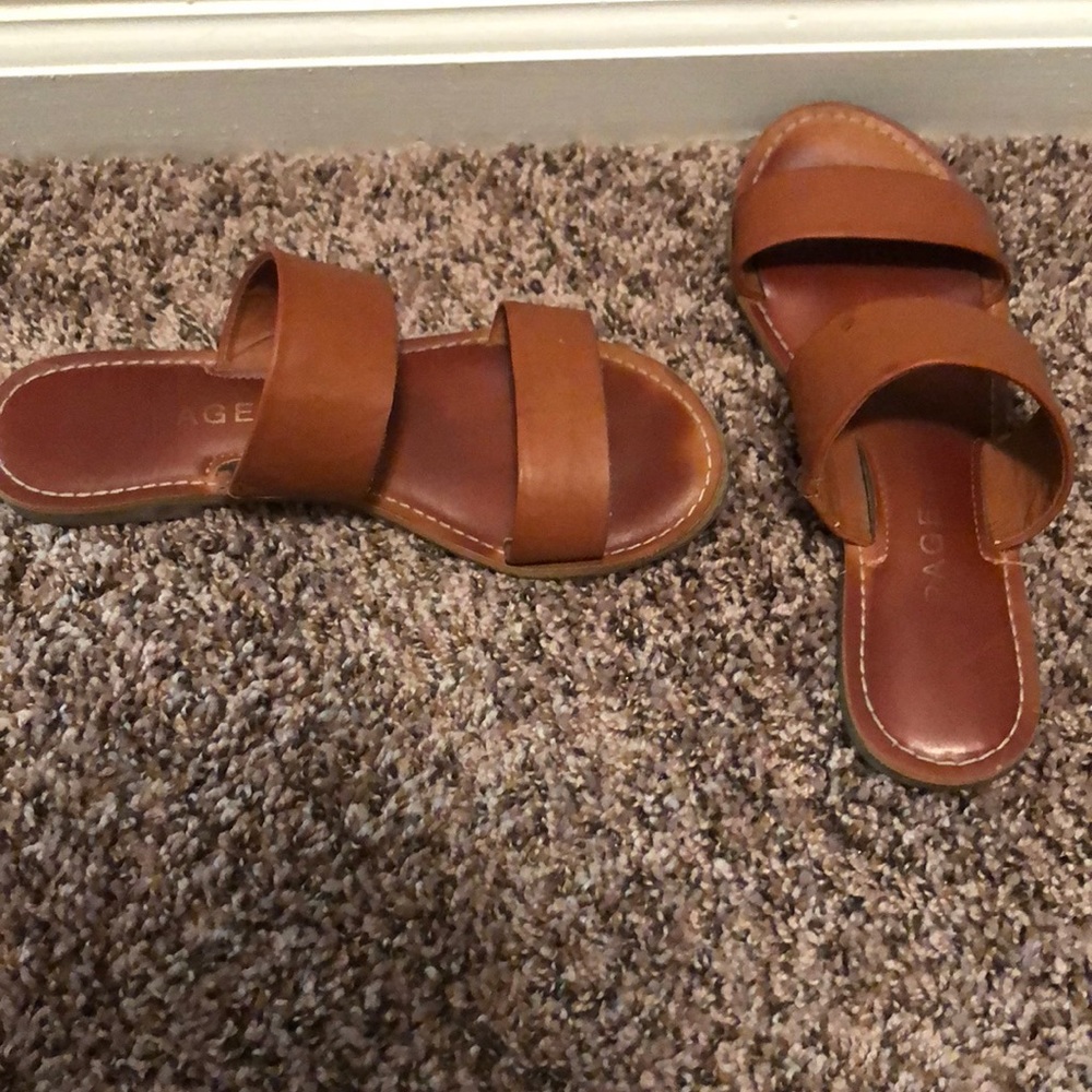 Brown leather sandals
